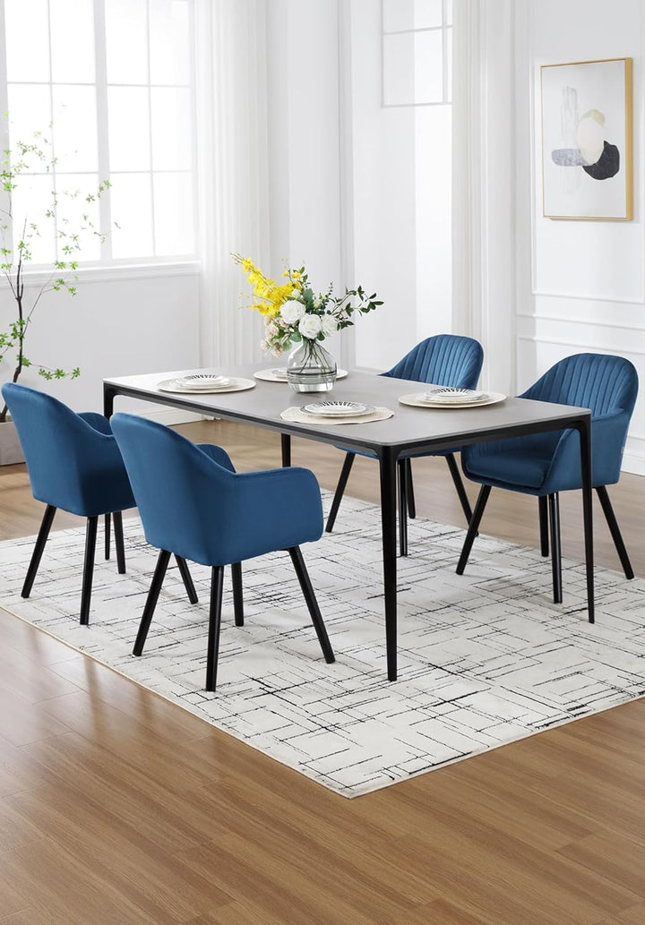 WOLTU Esszimmerstühle 1er Set, für Schlafzimmer Küche Wohnzimmer, Küchenstühle gepolstert mit Armleh