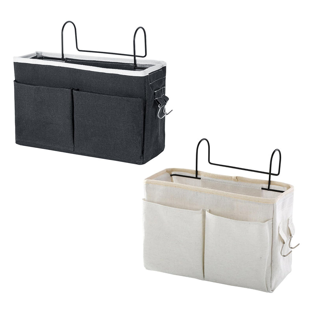 Disnace 2Pcs Betttasche Bett Organizer Hängetasche Aufbewahrungstasche, Hängetasche Faltbares Leinen
