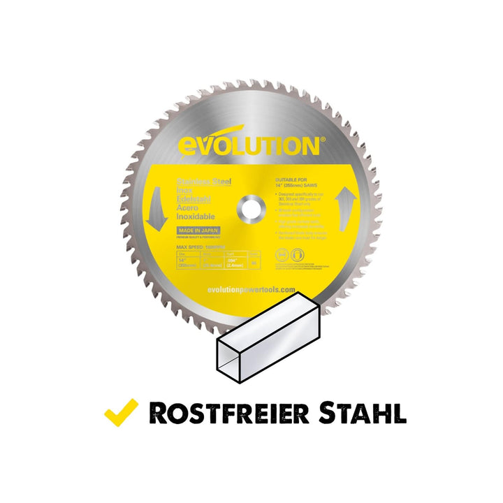 Evolution (S355TCT-90CS) - 355 mm Sägeblatt zum Schneiden von Edelstahl - Metall-Sägeblatt mit Hartm