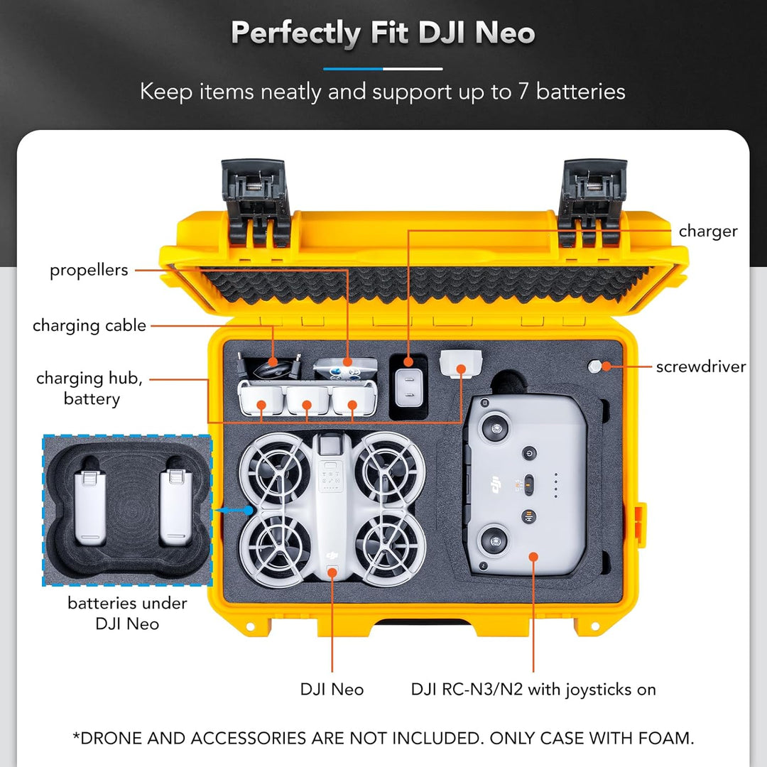 Lykus Titan N110 Wasserdicht Tasche/Koffer/Case für DJI Neo Combo, RC-N3/DJI RC 2, Unterstützung 7 A