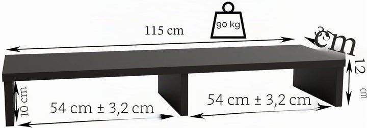 Henor TV-Ständer aus FSC® Holz, TV-Bildschirmerhöhung, 115 x 35 x 12 cm, Tragkraft 90 kg, Graphit 11