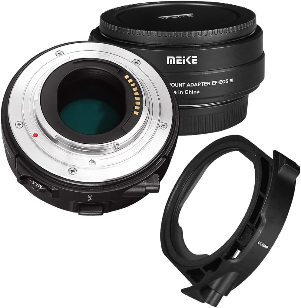 MK-EFTM-C Drop-In Aufsteckfilter, Mount-Adapter von Meike für Canon EF auf Canon EOS M, Inkl. variab