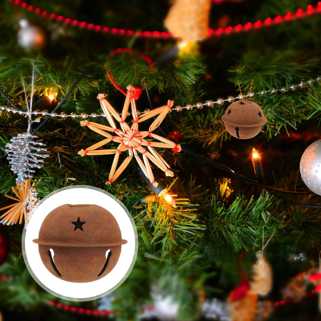 EXCEART DIY Glocken 12 Stück Rostige Klingelglocken Sternausschnitt Weihnachten Mentale Handwerk für
