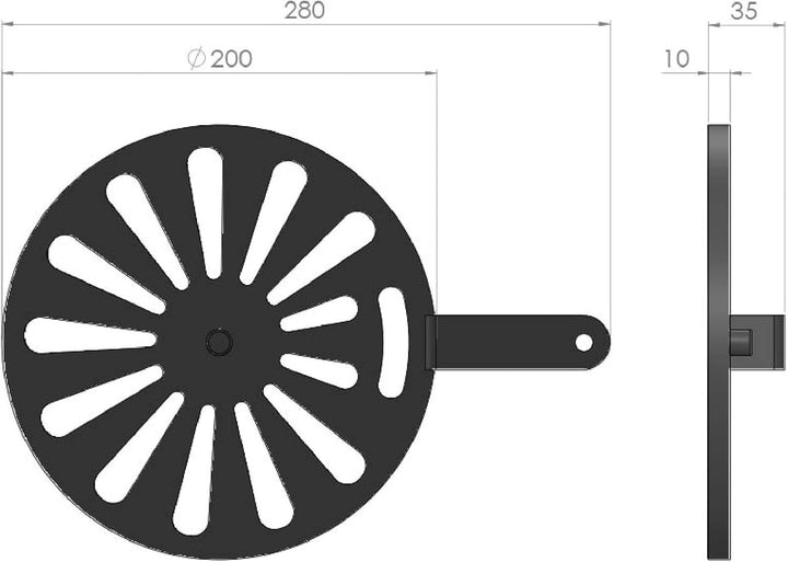 Kaminrost/Ascherost Rund Ø 200 x 10 mm passend für Morsö** Kaminöfen inkl. Modellübersicht - Aschero