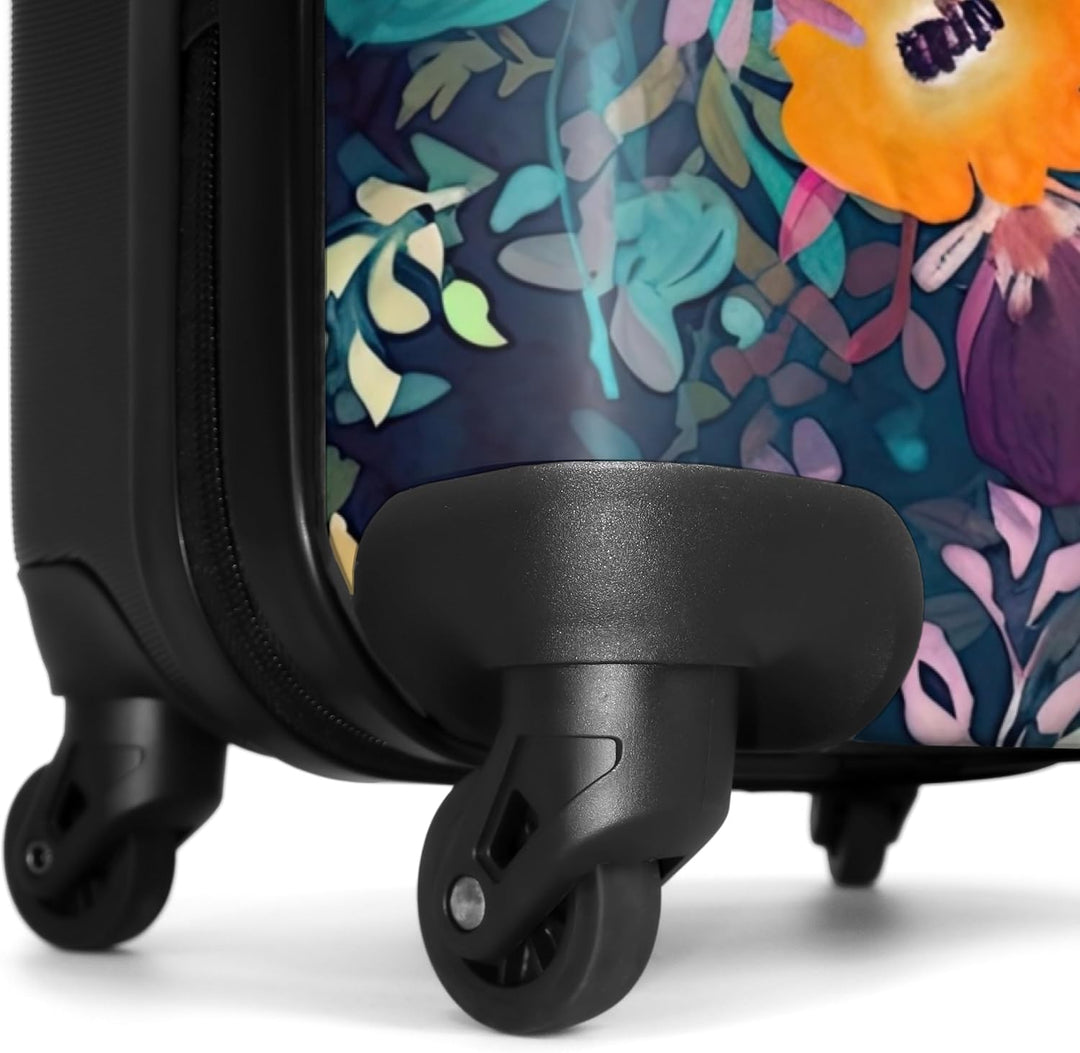 NoBoringSuitcases.com® Koffer Handgepäck Trolley Rollkoffer Kleine Reisekoffer mit 4 Rollen - Bunt -