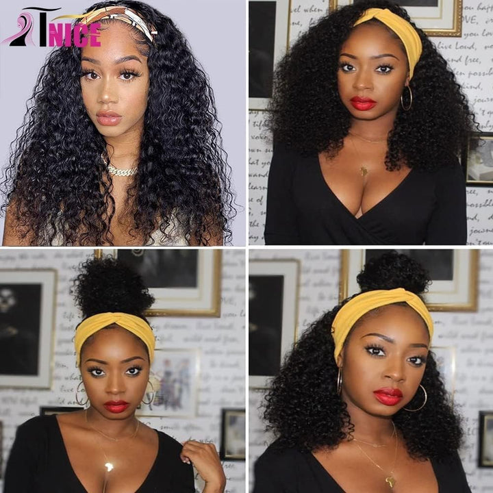 TNICE Headband Wig Deep Wave Human Hair Wigs Glueless None Lace Front Wigs For Black Women Brazilian