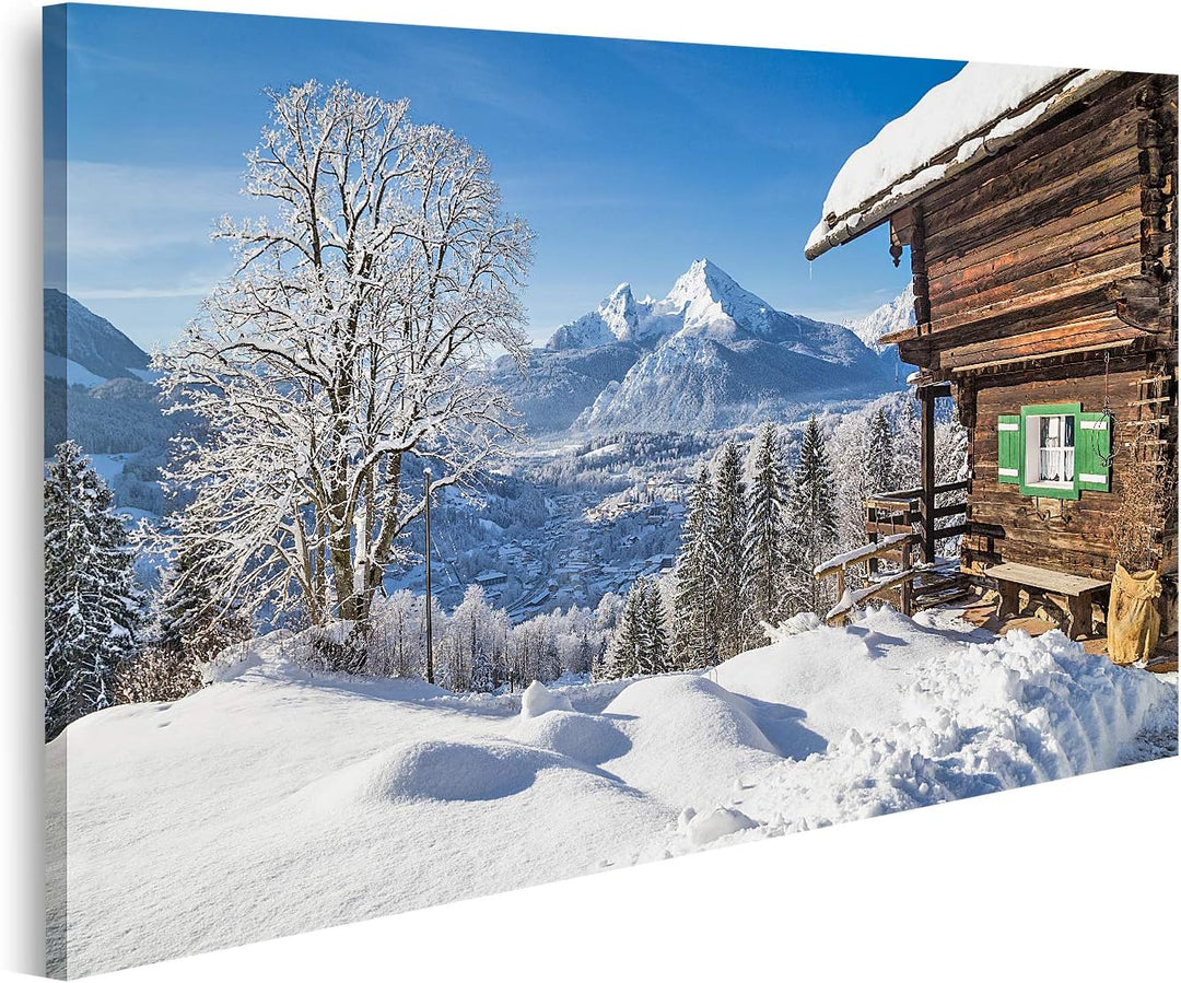 islandburner Bild auf Leinwand Schöne Berglandschaft In Den Bayerischen Alpen Mit Dorf Berchtesgaden