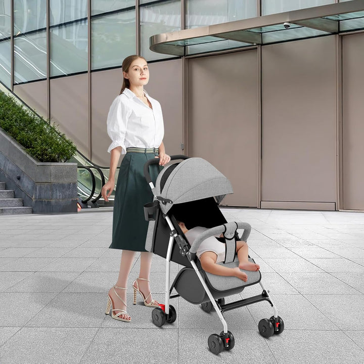 Kinderbuggy, Kinderwagen mit Sonnenschirm, Kinderwagen Zusammenklappbar, Buggy mit Liegefunktion, Ka