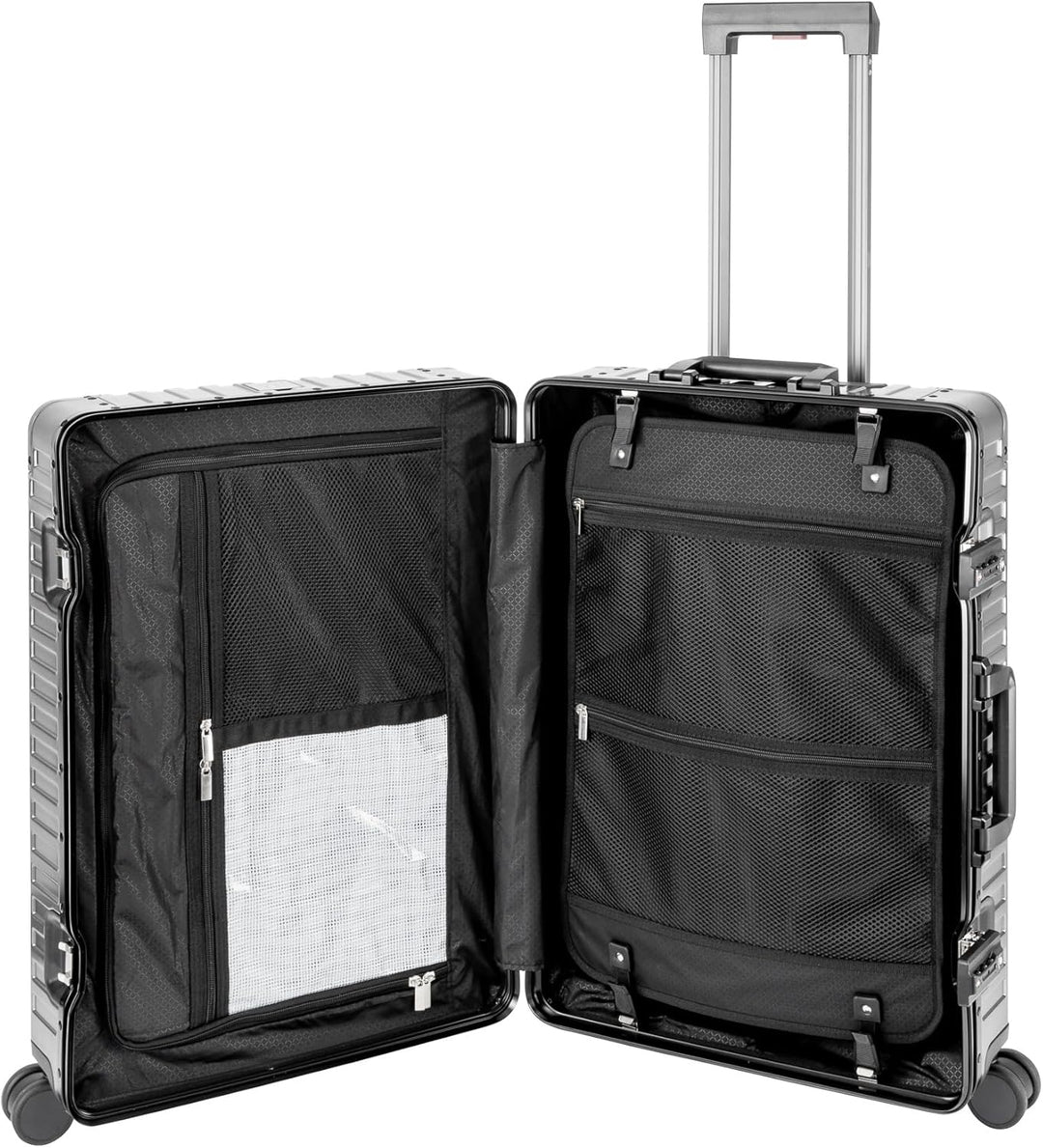 Travelhouse Tokyo Alu Reisekoffer Graphit S-55cm & M-66cm Hartschalenkoffer Reise Trolley Koffer Set
