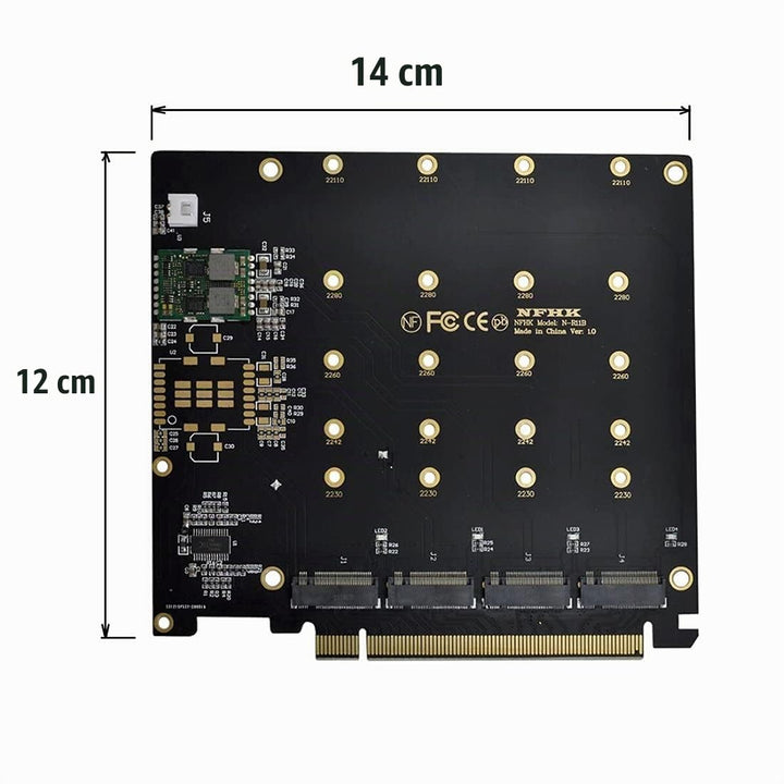 Chenyang CY M.2 NVME Gen 3.0 Adapter NVME M.2 AHCI X4 zu PCI-E Express 3.0 Gen3 X16 RAID-Karte mit L