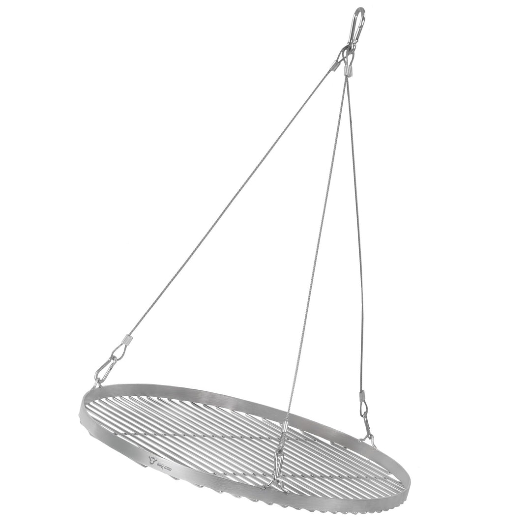 BBQ-Toro Edelstahl Grillrost Rund | Ø 50 cm | Grillgitter mit Seilaufhängung, Hängerost für Schwenkg