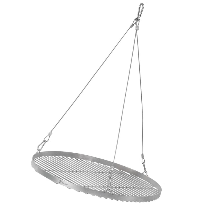 BBQ-Toro Edelstahl Grillrost Rund | Ø 50 cm | Grillgitter mit Seilaufhängung, Hängerost für Schwenkg