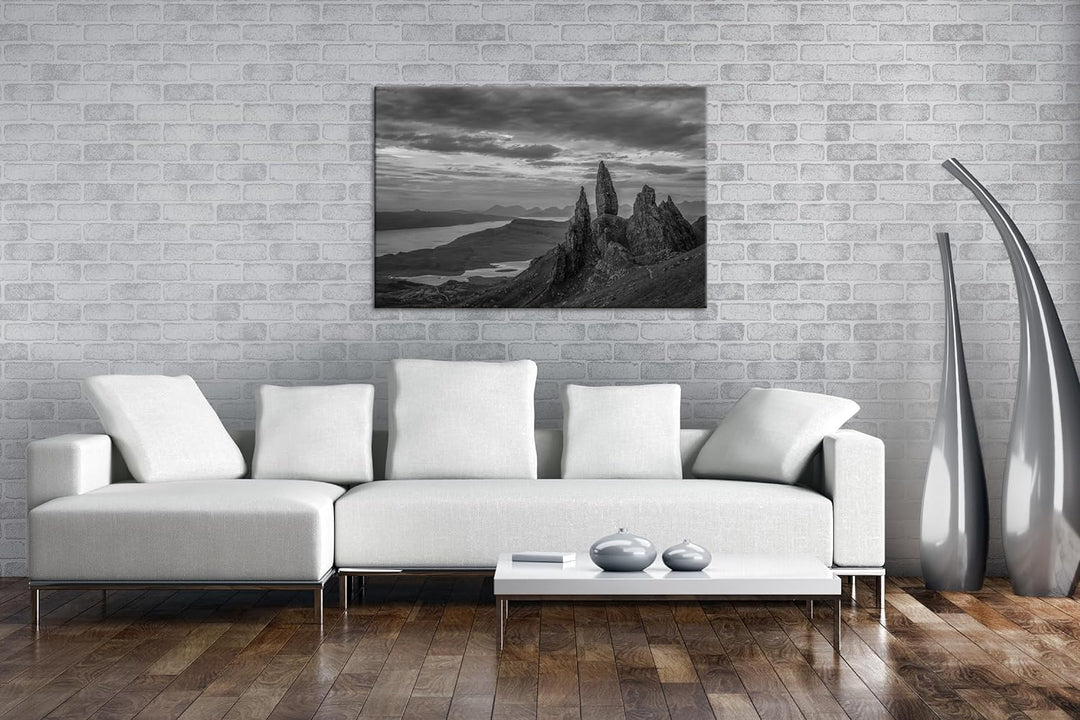 deyoli Felsenformation in Schottland Format: 60x40 cm Effekt: Schwarz/Weiss als Leinwandbild, Motiv