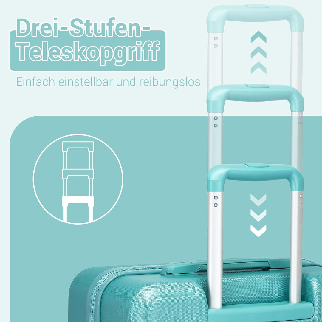 KONO Kofferset 3 Teilig Hartschale Leicht ABS+PC Koffer Handgepäck/Mittelgross/Gross Reisekofferset