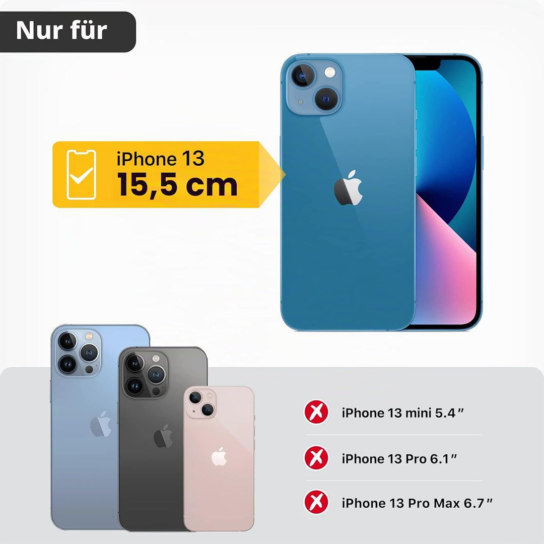 GOODVISH 3 in 1 Handykette für iPhone 13 6,1 Zoll - mit 2 Stück Schutzfolie - Necklace Hülle mit Ban
