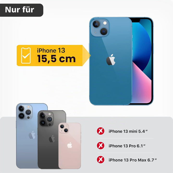 GOODVISH 3 in 1 Handykette für iPhone 13 6,1 Zoll - mit 2 Stück Schutzfolie - Necklace Hülle mit Ban