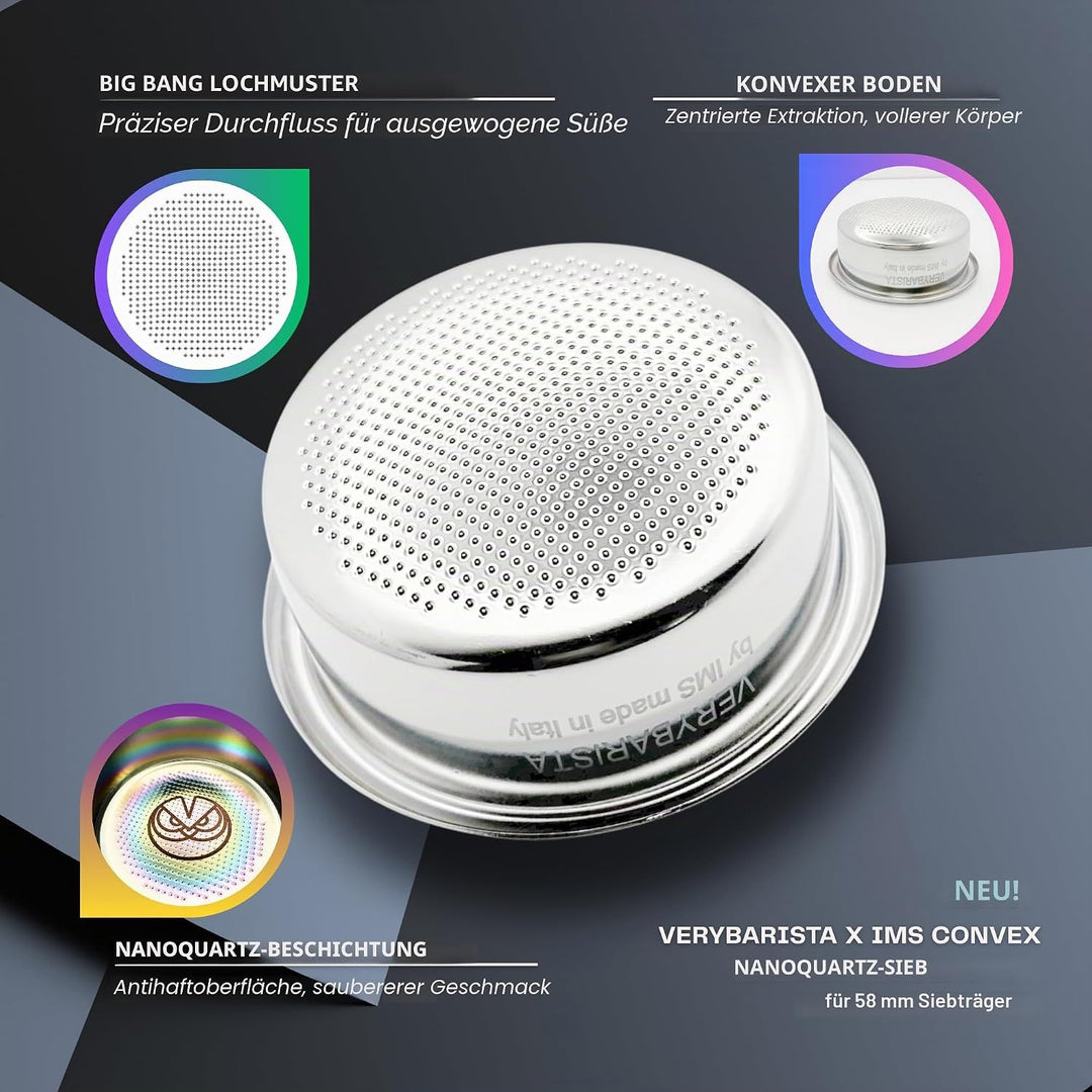 IMS Competition Convex Filterkorb Nanotech für Siebträger 58mm Double Espresso 22g 24-NT-BB, 24-NT-B