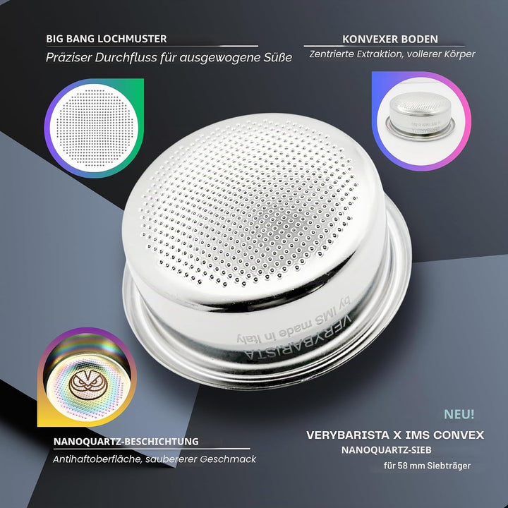 IMS Competition Convex Filterkorb Nanotech für Siebträger 58mm Double Espresso 22g 24-NT-BB, 24-NT-B