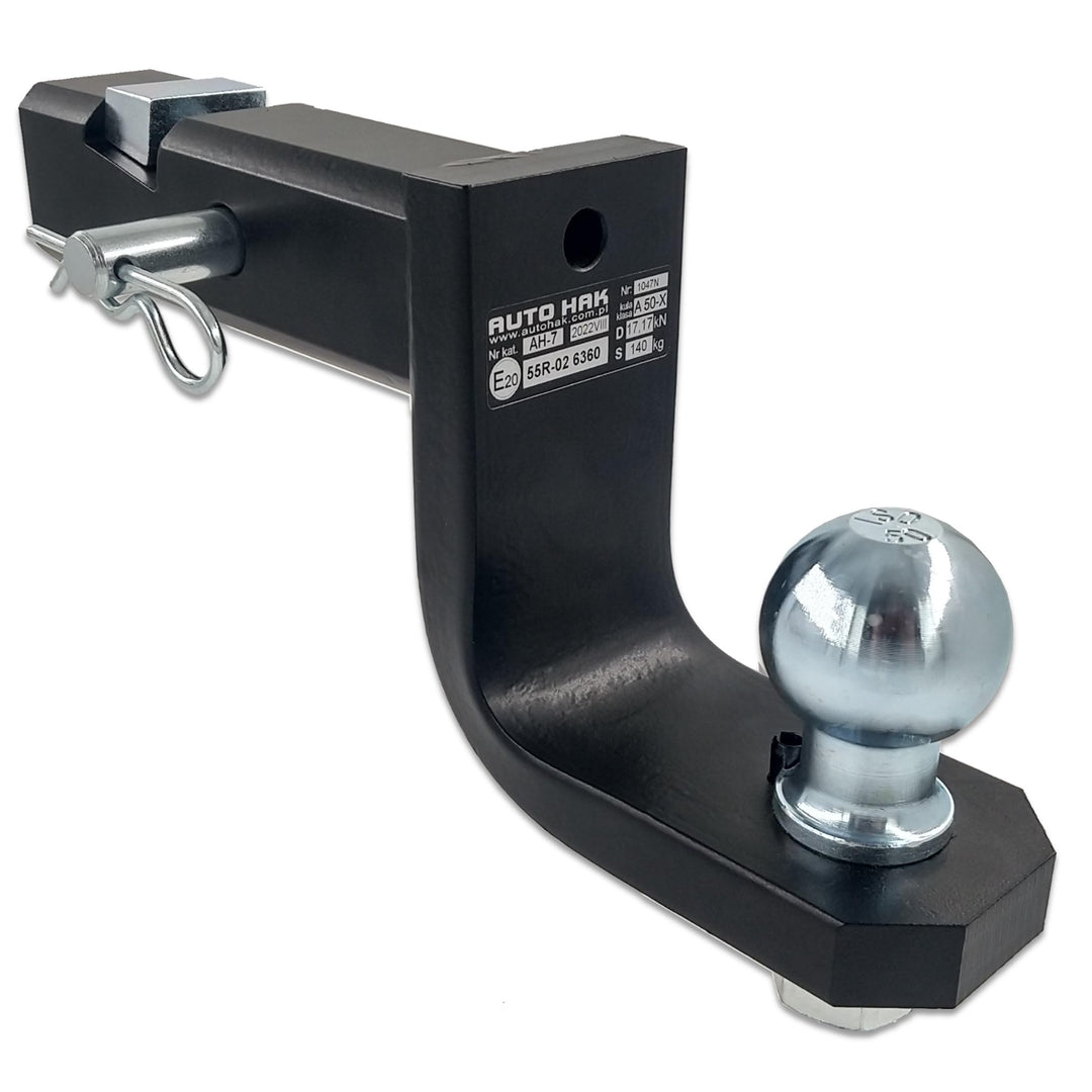 XIMPLIO AHK-Einschub US-Adapter mit Keil für US-Fahrzeuge Vierkantrohraufnahme (Receiver) 2 Zoll - 5