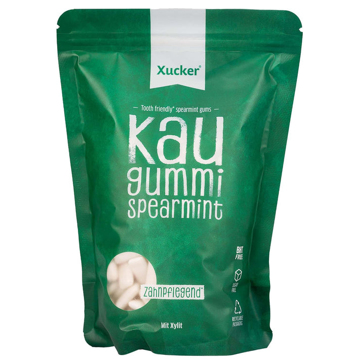 Xucker Zuckerfreie Zahnpflege Kaugummis Spearmint - Xylit Kaugummi zuckerfrei mit Spearmint Geschmac