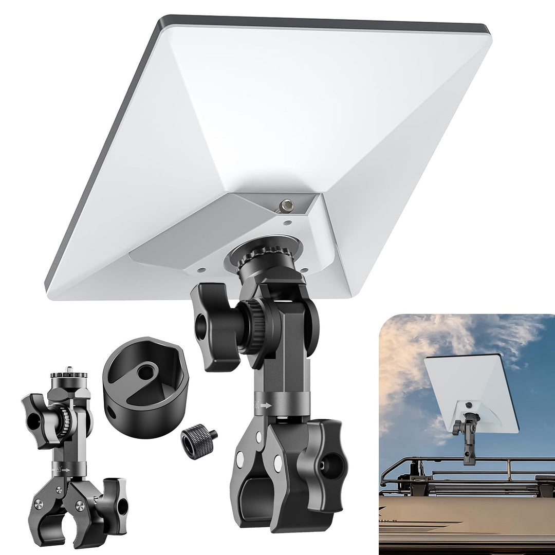 2025 Starlink Mini Halterung Aluminium Klemmadapter mit 1/4"-20 & 3/8"-16 Gewinde, 360° verstellbar