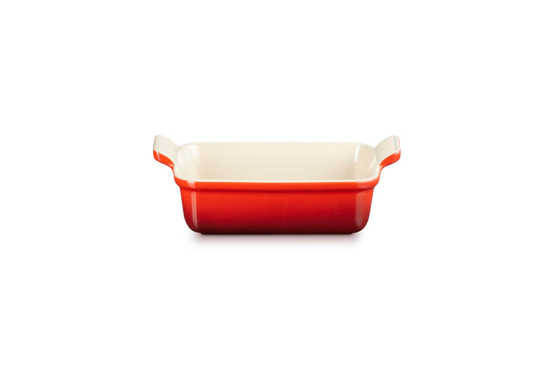 Le Creuset Rechteckige Auflaufform Tradition aus Steinzeug, 19 cm, 1.1 Liter, Kirschrot, 71102190600