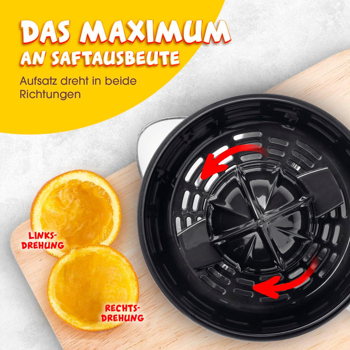 GOURMETmaxx elektrischer Entsafter für Zitrusfrüchte & Orangensaft | Saftpresse bis 700 ml Füllvolum
