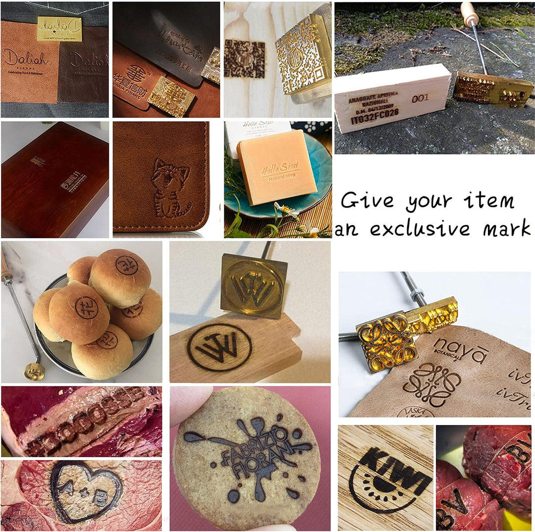 Personalisiertes Logo Kuchen Brandeisen für Holz Leder Fleisch Grillen Brander Benutzerdefinierte St