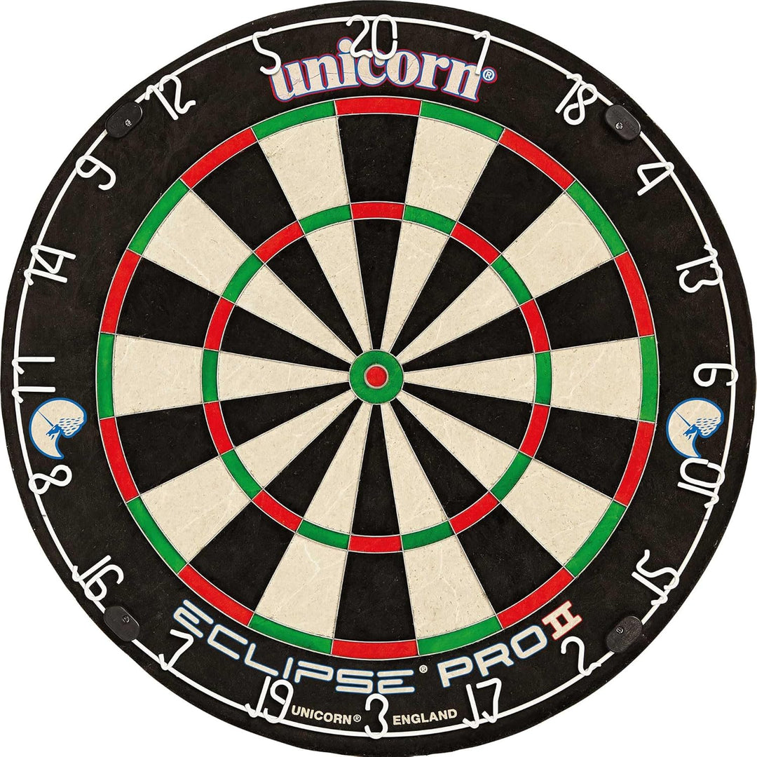 Unicorn Eclipse Pro Dartscheibe mit 2 Borsten und professionellem Sisal und High Definition Spider,