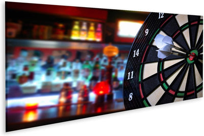 Bild Bilder auf Leinwand Darts Wandbild Poster Leinwandbild RSK 120x40cm - Panorama, 120x40cm - Pano