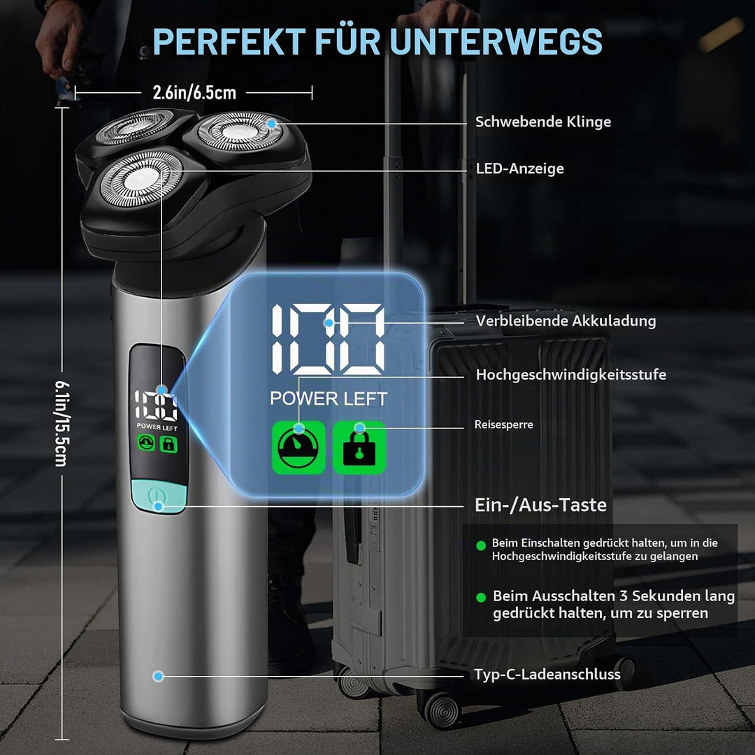 Rasierer Herren Elektrisch 4-in-1, 3D Elektrorasierer Herren
