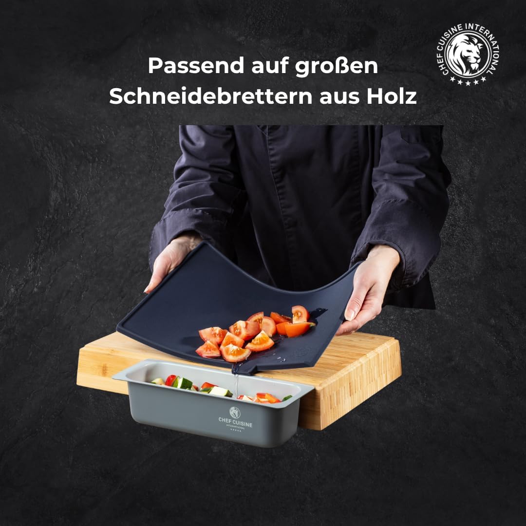 CHEF CUISINE Schneideunterlagen aus Kunststoff, 3er-Set, 32cm x 24cm / 32cm x 12cm / 16cm x 12cm, fü