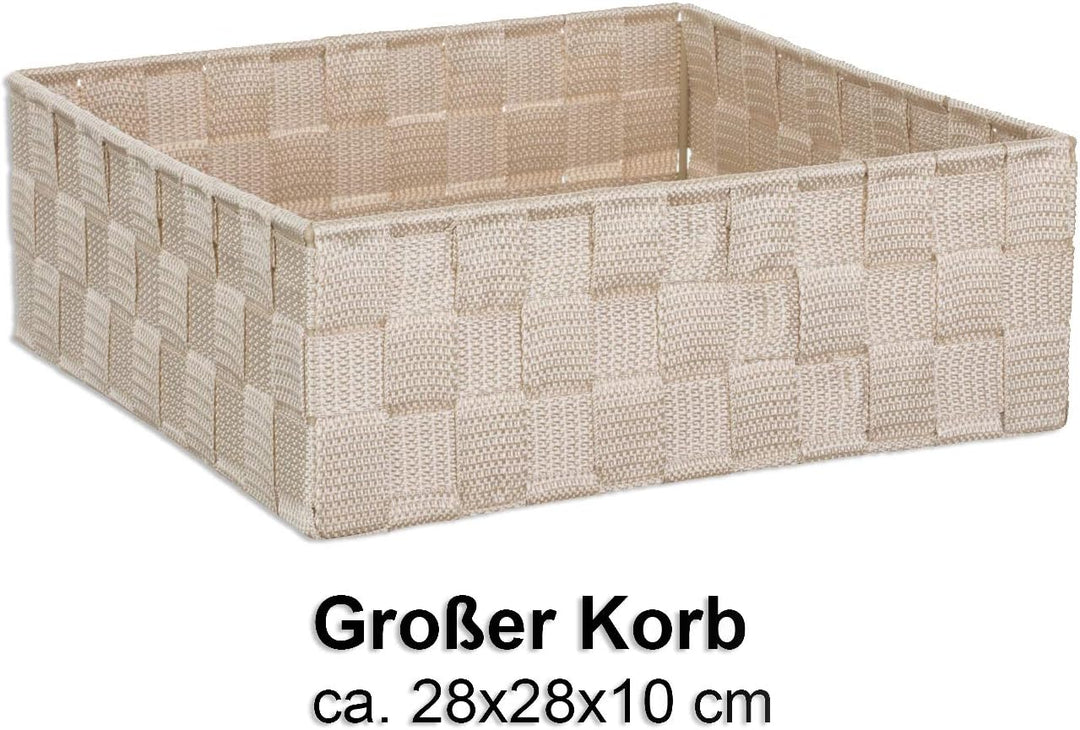 Brandsseller 4er Set Aufbewahrungsboxen - 28x28x10 cm, 26x13x9 cm, 13x13x9 cm (2x) – eckige Regalkör