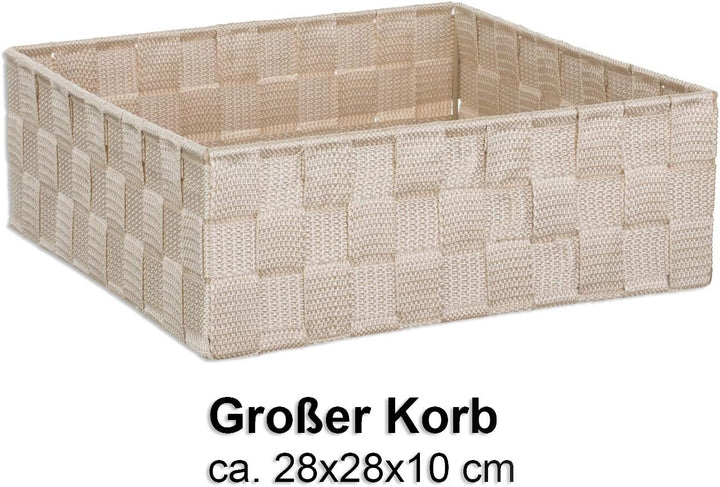 Brandsseller 4er Set Aufbewahrungsboxen - 28x28x10 cm, 26x13x9 cm, 13x13x9 cm (2x) – eckige Regalkör