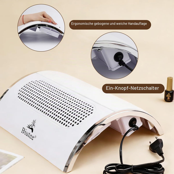 Biutee Nagelstaubsauger Professionell 40W, Leistungsstarke Staubabsaugung für Nägel mit 2 Staubbeute
