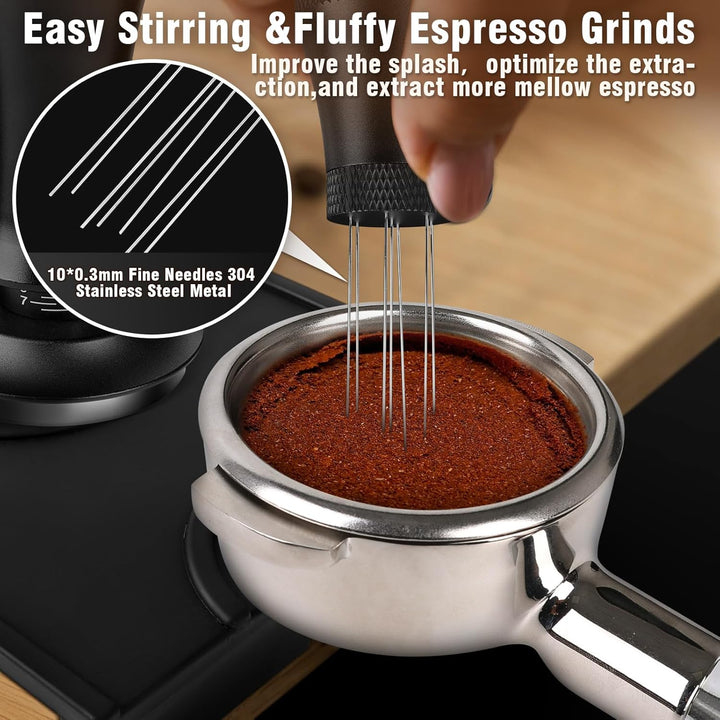 Kaffee Tamper 54mm, Tamper Set inkl. WDT Tool, Dosierring 54mm，Tampermatte - Premium Barista Zubehör