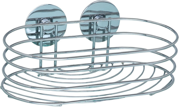 WENKO Turbo-Loc Wandablage, Wand Duschablage, Befestigen ohne Bohren, Verchromter Stahl, 23,5 x 10,5