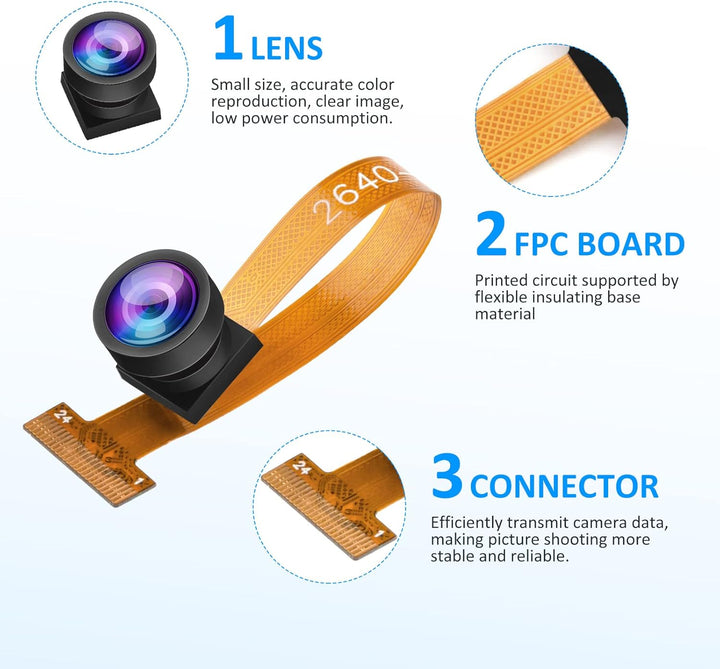 diymore 2 Stücke 2640 Kamera Modul 160° Weitwinkelobjektiv 2 Megapixel Sensor Unterstützt JPEG RGB Y