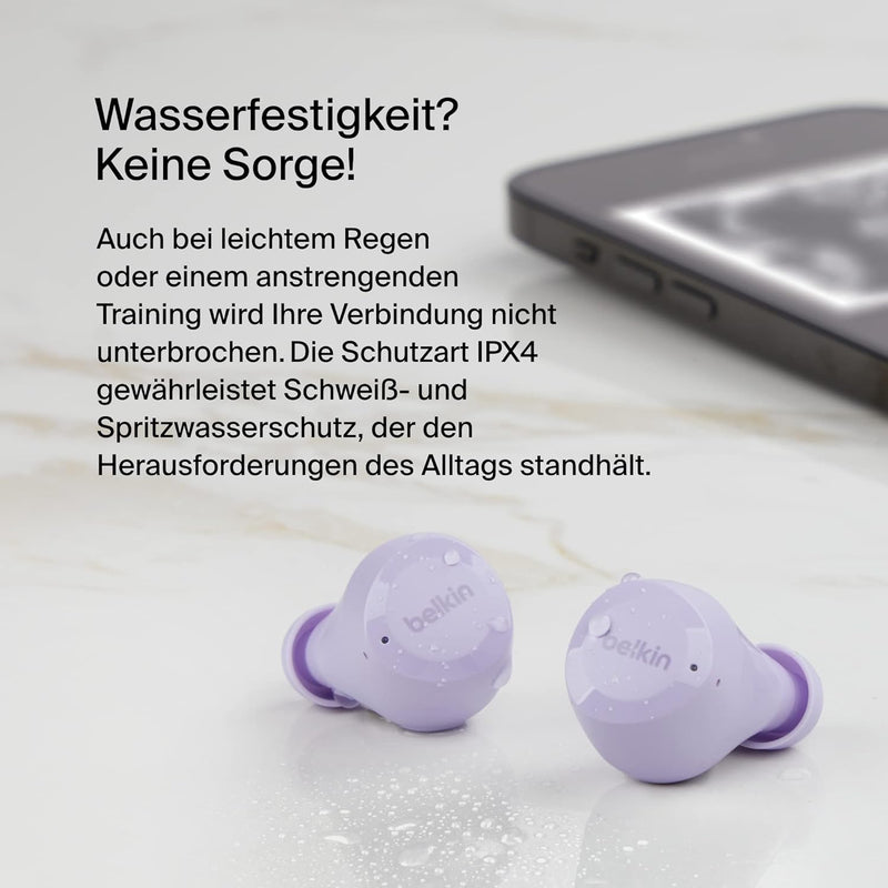 Belkin SoundForm Bolt True Wireless In-Ear-Kopfhörer, kabelloser Kopfhörer mit Mikrofon, Akkulaufzei