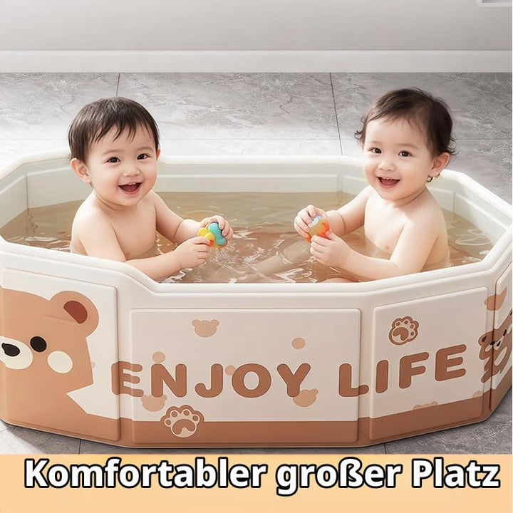 Faltbare Babyschwimmbecken mit rutschfestem Boden, tragbares Kinderbadewannen, für Neugeborene bis 3