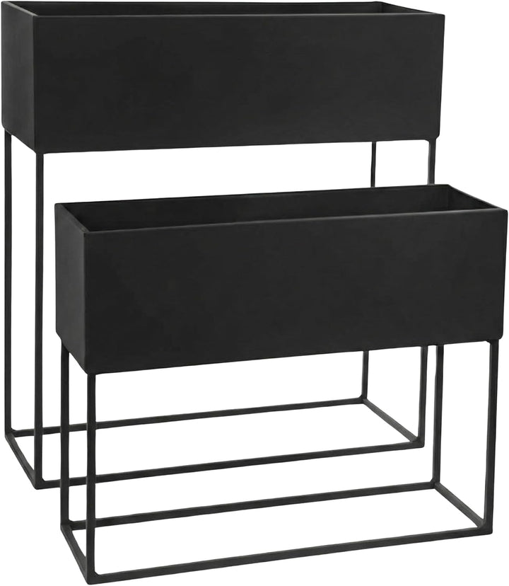 Längliche Blumenständer Loft aus Metall TINO, 2er-Set