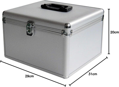 MediaRange Archivierungskoffer für 300 Discs, Aluminium-Optik, mit Einhängetaschen, silber Single, S