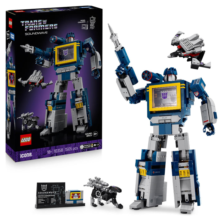 LEGO Icons Transformers: Soundwave Set für Erwachsene - Modellbau zum Ausstellen mit verwandelbaren