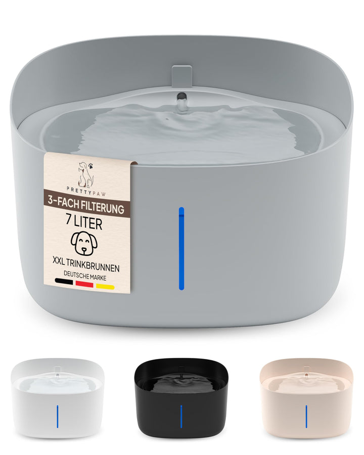 Pretty PAW® Trinkbrunnen für Hunde I Super leiser Hunde Trinkbrunnen mit 7 Liter Wassertank I BPA-fr