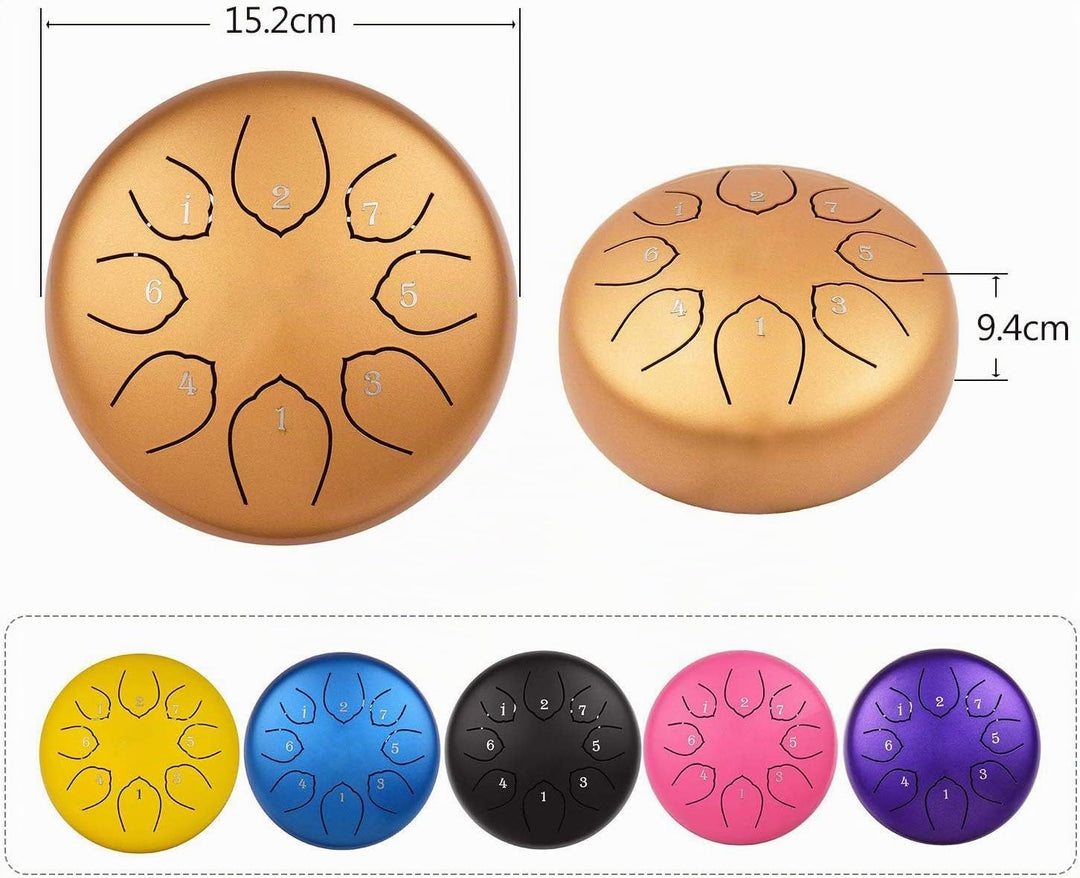Musfunny Steel Tongue Drum Zungentrommel : 6 Zoll 8 Noten C-Dur Handpan Instrument - Stahlzungentrom