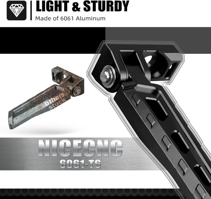 NICECNC Schwarze Kettenspanner-Einstellblöcke, hintere Stunt-Pegs, kompatibel mit Surron Light Bee X