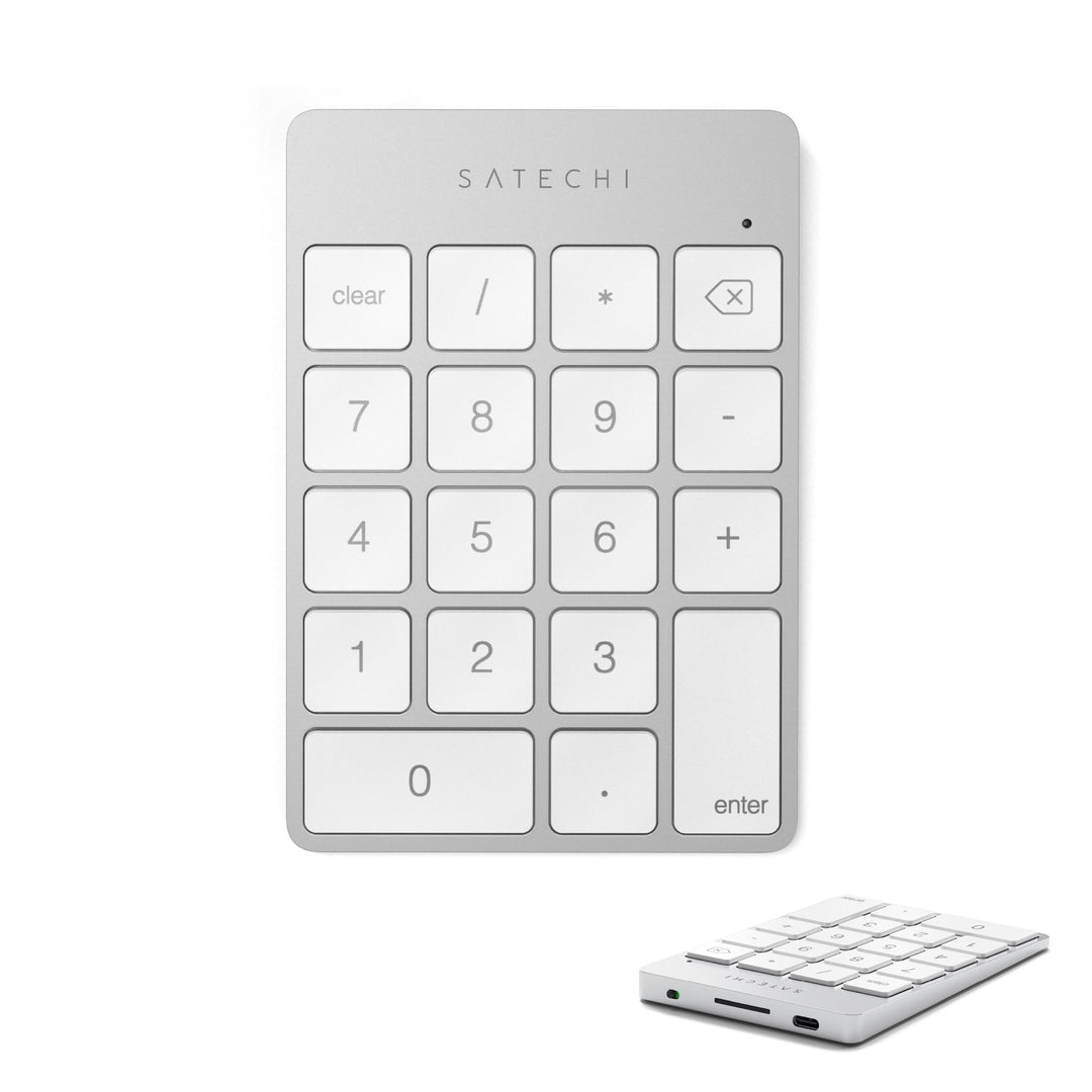 SATECHI Bluetooth Zahlenblock – Kabelloser Aluminium 18-Tasten Nummernblock – USB-C wiederaufladbare