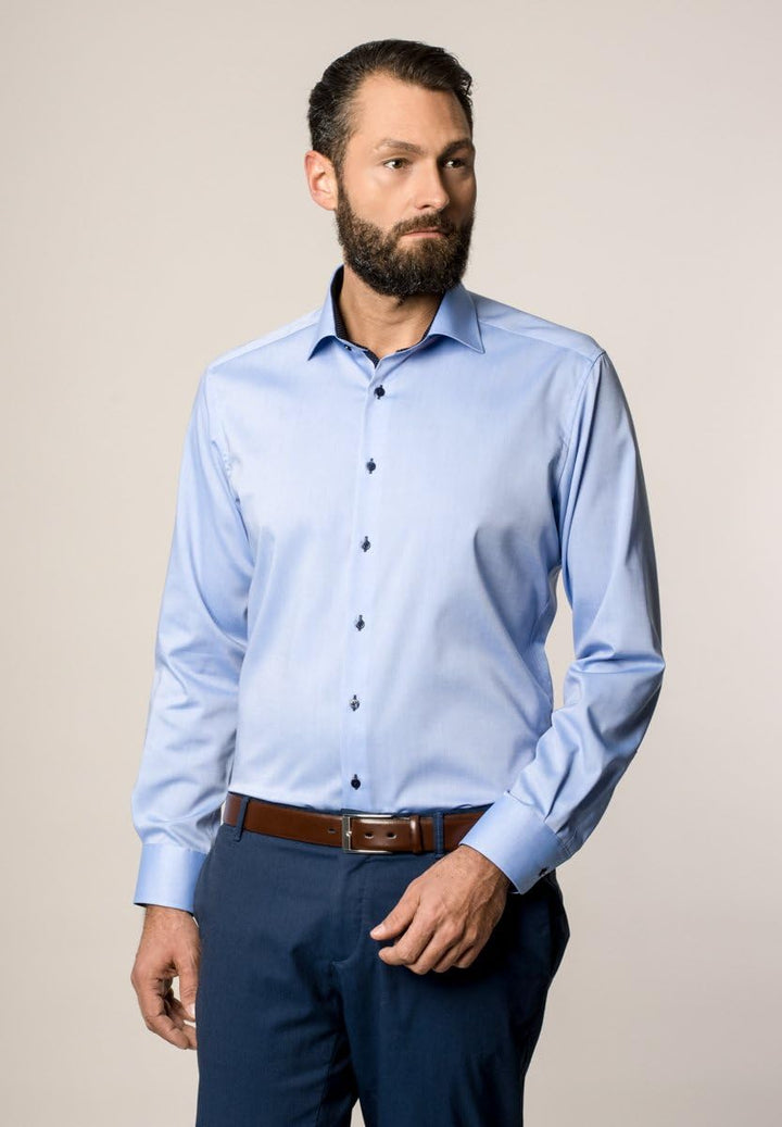 ETERNA Herren Pinpoint Oxford Hemd MODERN FIT 46 Kragen / 67 Ärmel Blau, 46 Kragen / 67 Ärmel Blau
