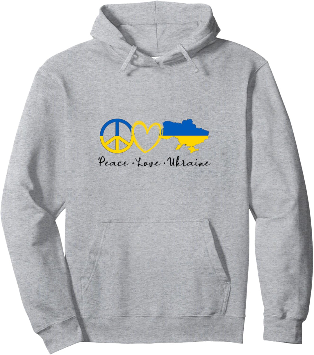 Frieden Liebe Ukraine Mädchen Damen Ukrainische Flagge Pullover Hoodie