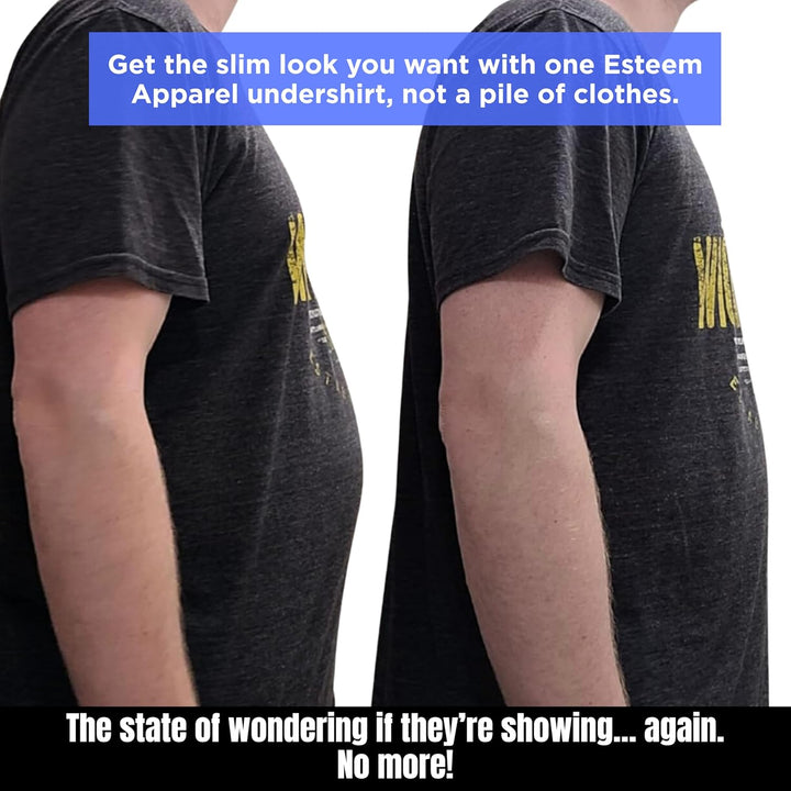 Esteem Apparel Originales Herren-Brustkompressionshemd zum Verstecken von Gynäkomastie Moobs M Schwa